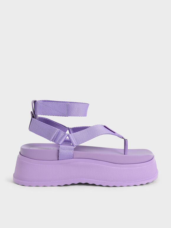 Joss 夾腳厚底涼鞋, 紫色, hi-res