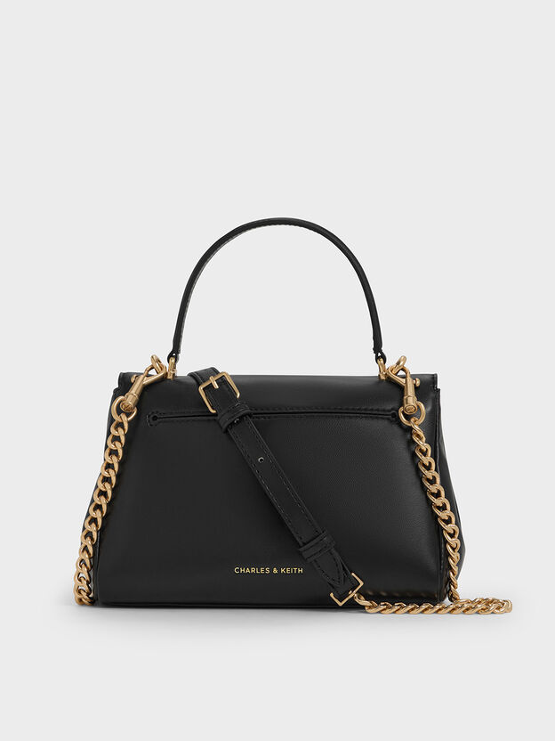 Sac &agrave; main &agrave; lani&egrave;re en cha&icirc;ne Lennie, Noir, hi-res