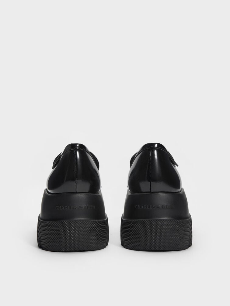 Leoi Platform Penny Loafers, Black Box, hi-res