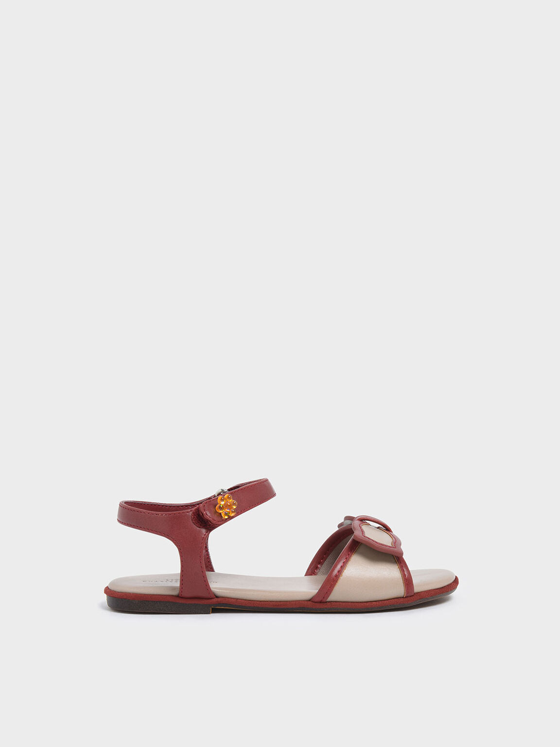 Girls&apos; Bow Detail Open Toe Sandals, Brick, hi-res