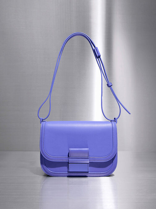 Charlot 方釦包, 紫色, hi-res