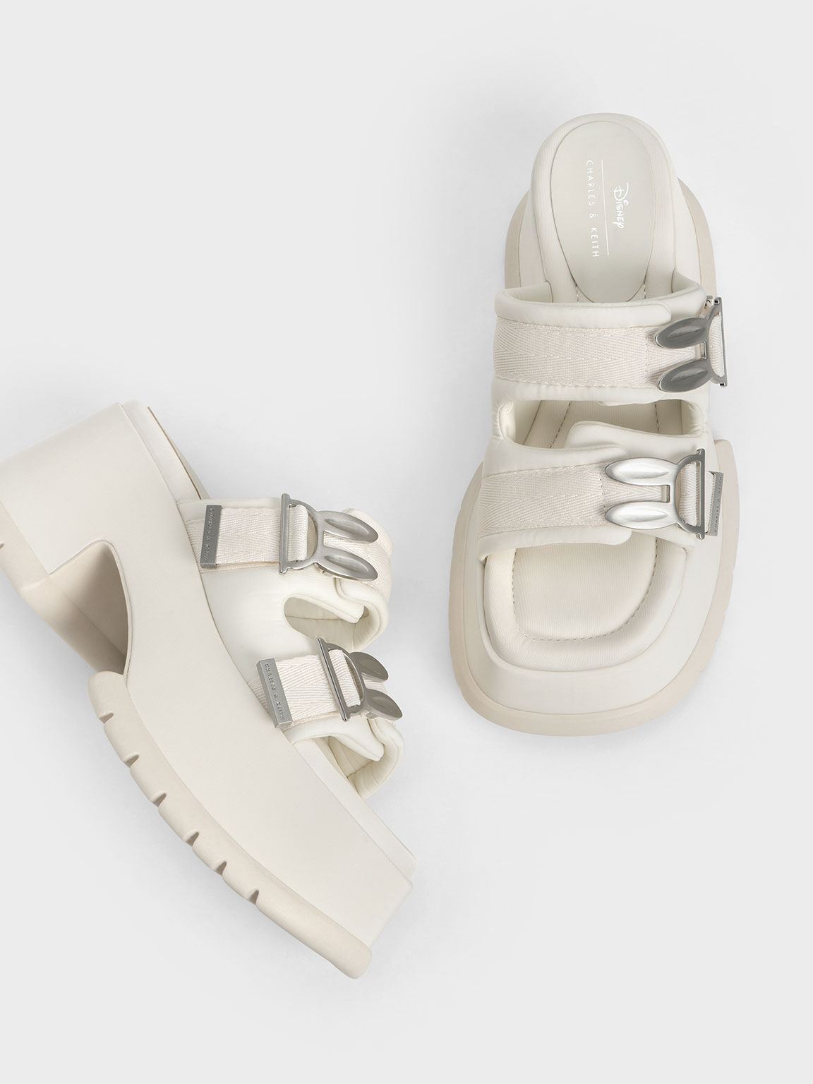 Judy Hopps Metallic Accent Wedge Mules, Chalk, hi-res