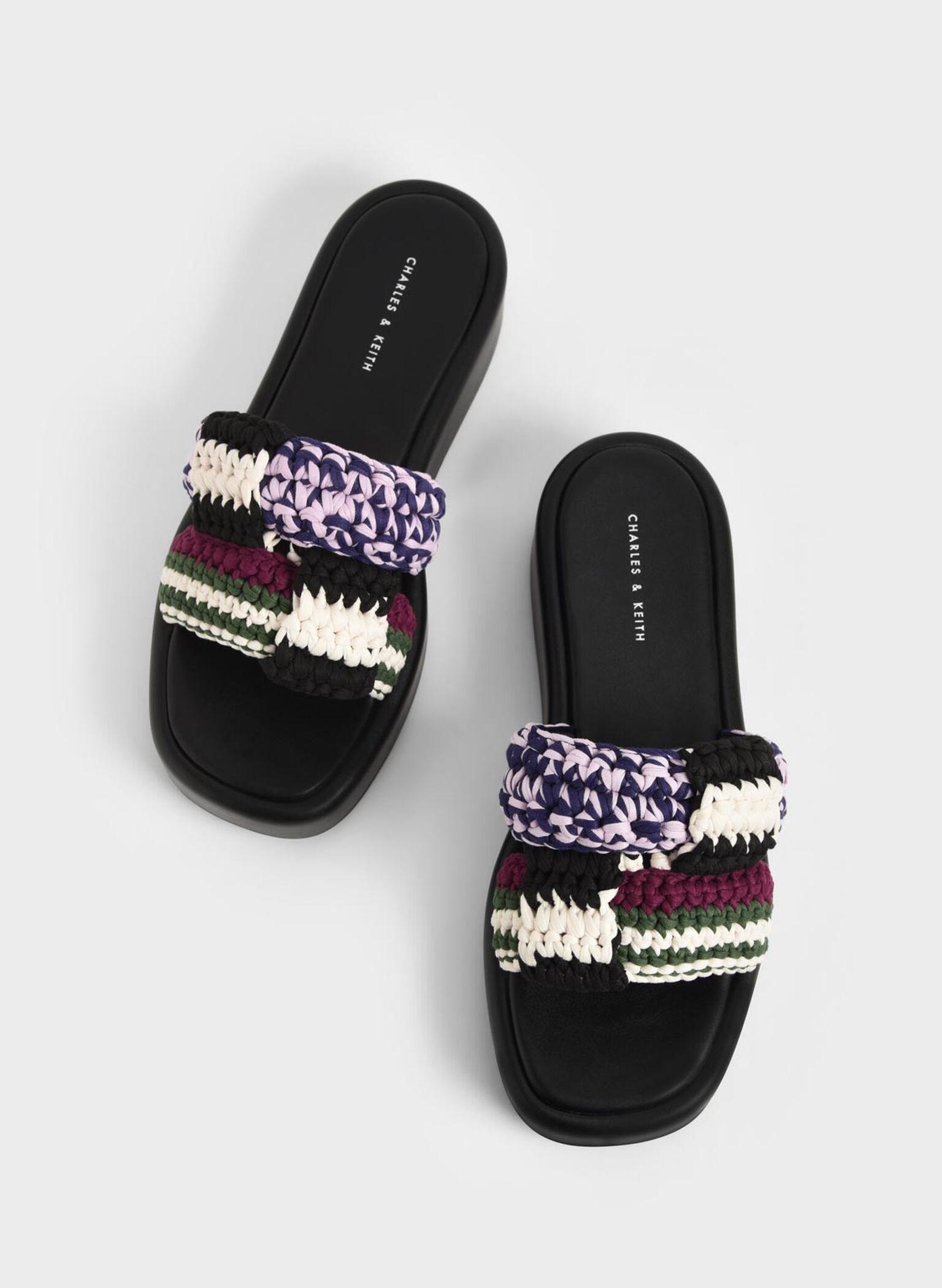 Multicoloured Knitted Platform Sandals - CHARLES & KEITH US