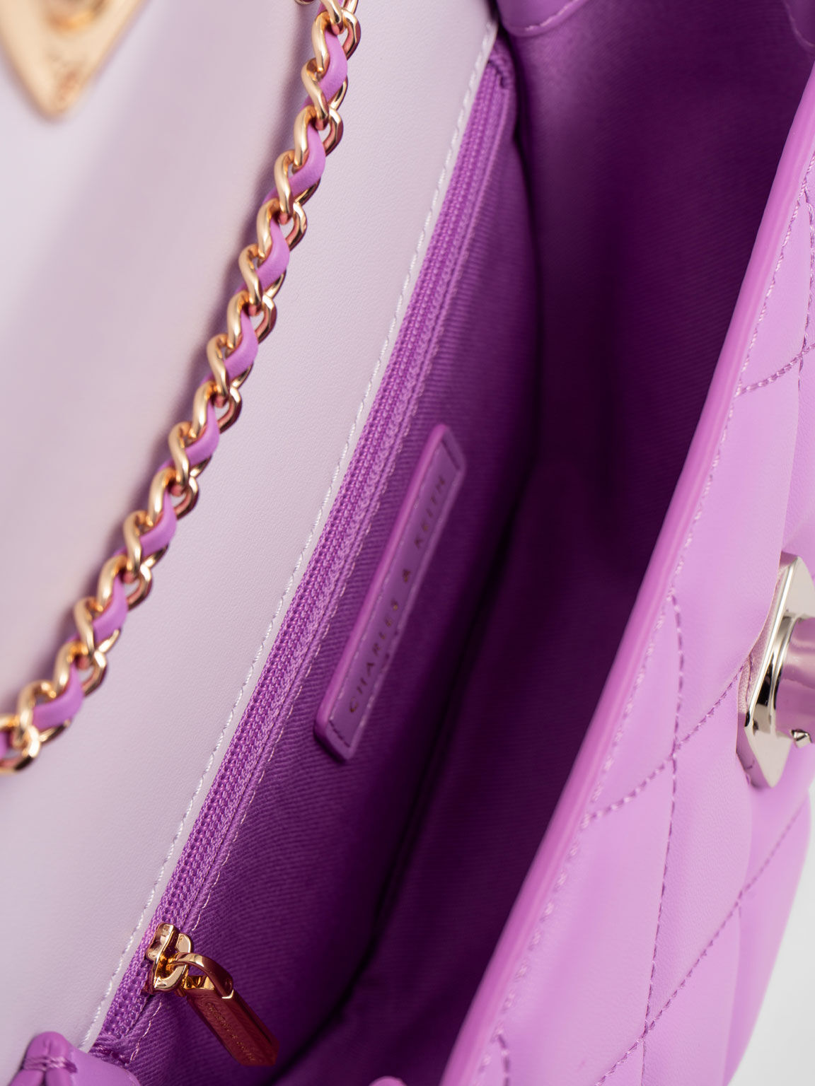 Mini flap bag, Shaded grained calfskin & lacquered metal, purple & light  purple — Fashion | CHANEL