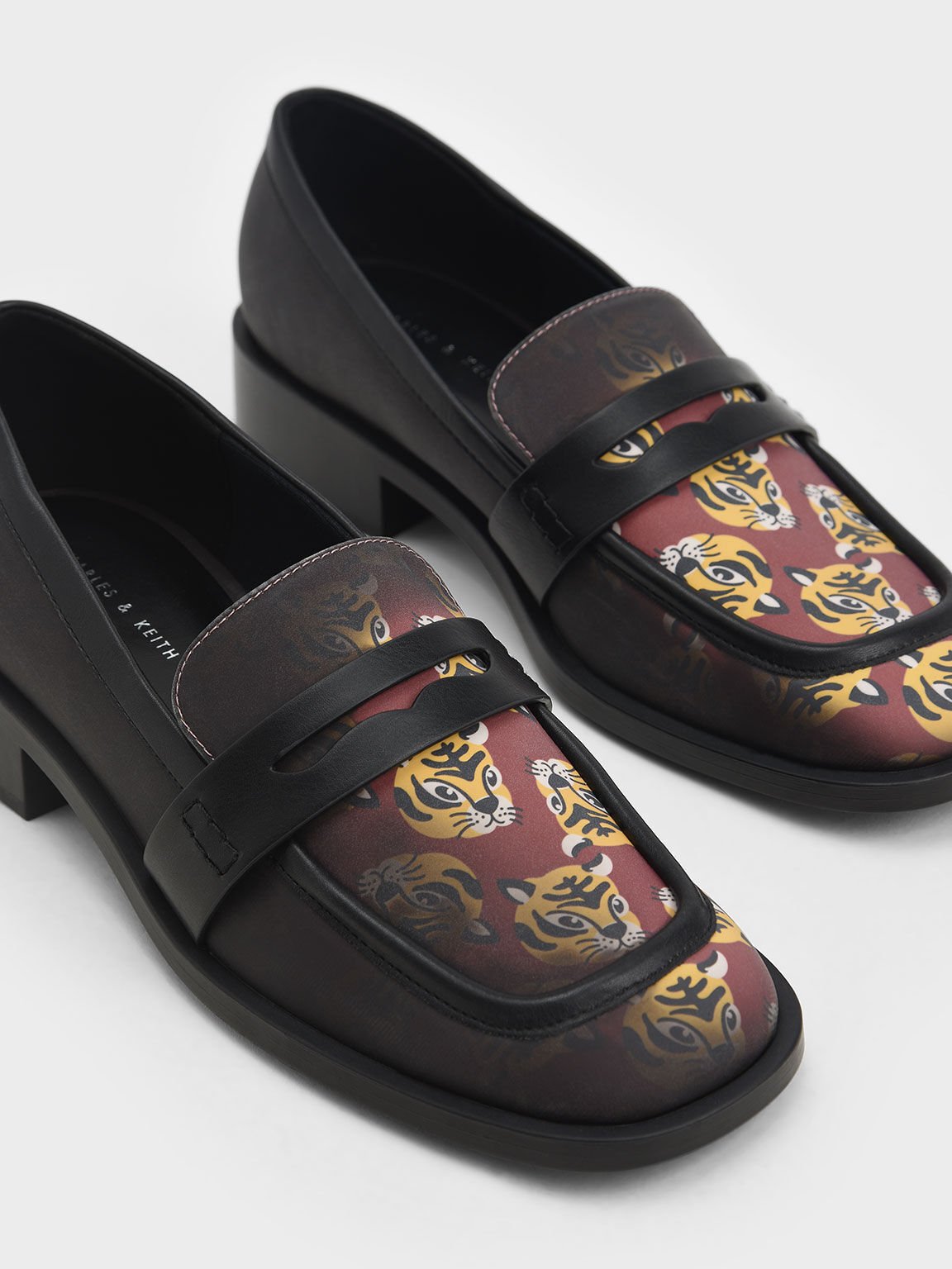 Lunar New Year Collection: Antonia Heat-Reactive Penny Loafers, Black, hi-res