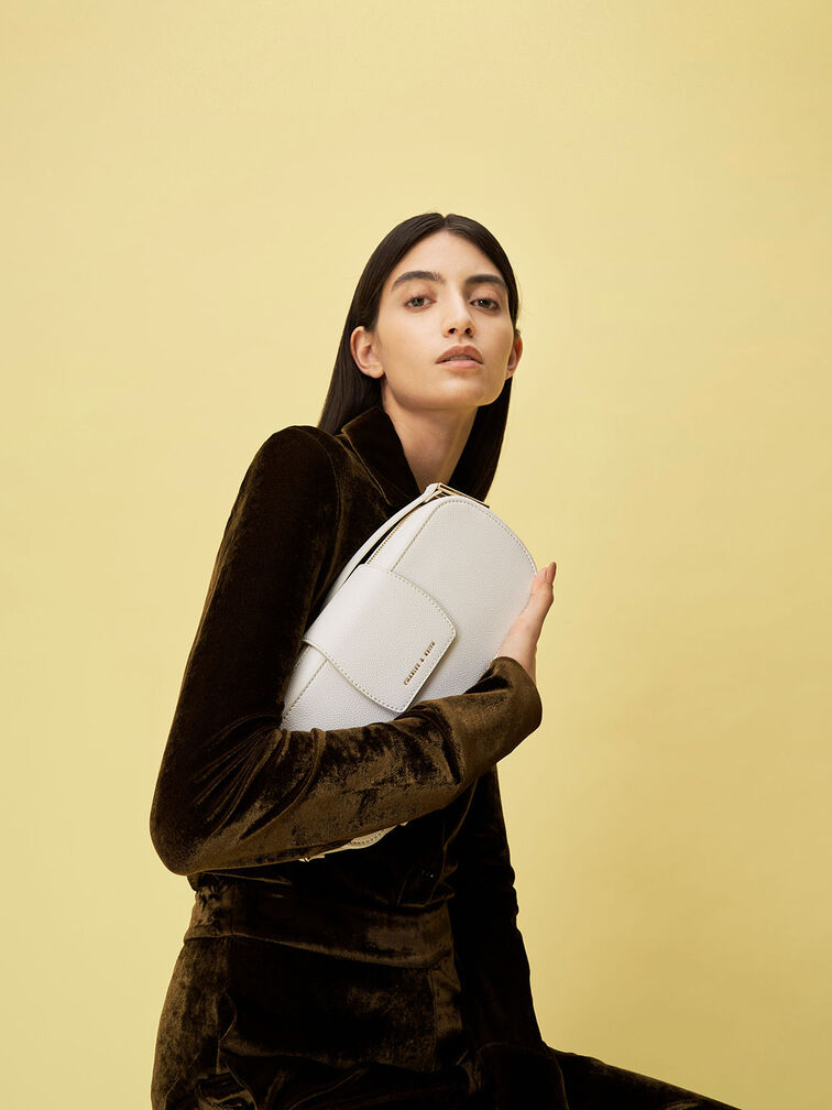 Selby Shoulder Bag, White, hi-res