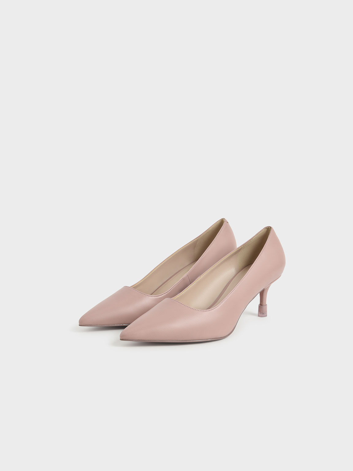impressionisme Udover Stereotype Nude Mid Heel Pointed Toe Pumps - CHARLES & KEITH IL
