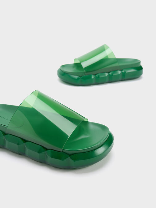 Fia See-Through Slide Sandals, Green, hi-res