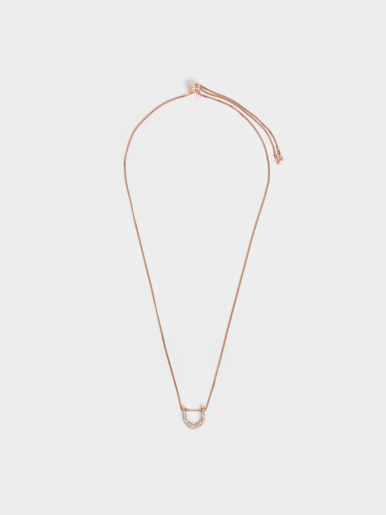 Gabine Swarovski Crystal Necklace, Rose Gold, hi-res