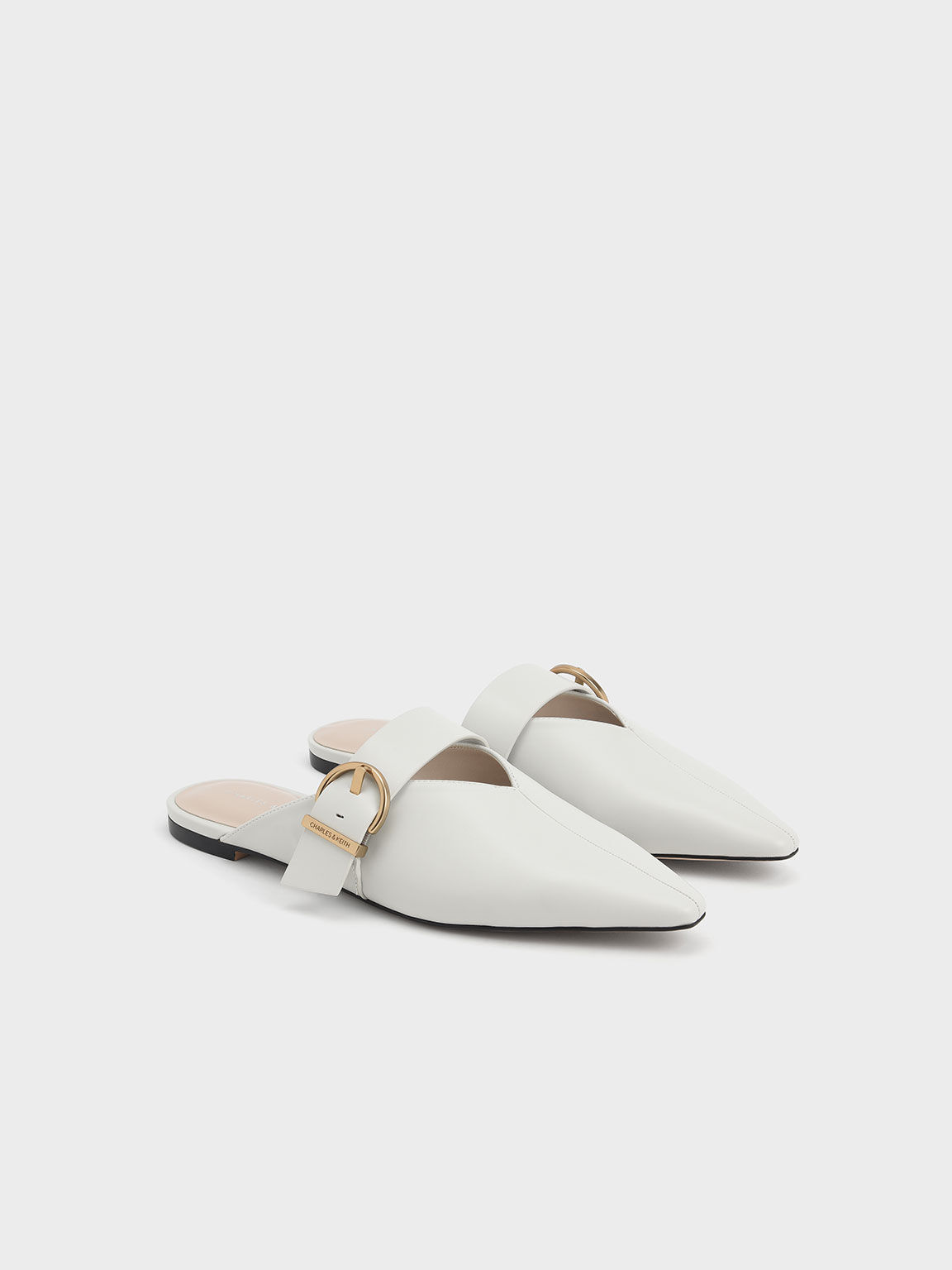 White best sale mule flats