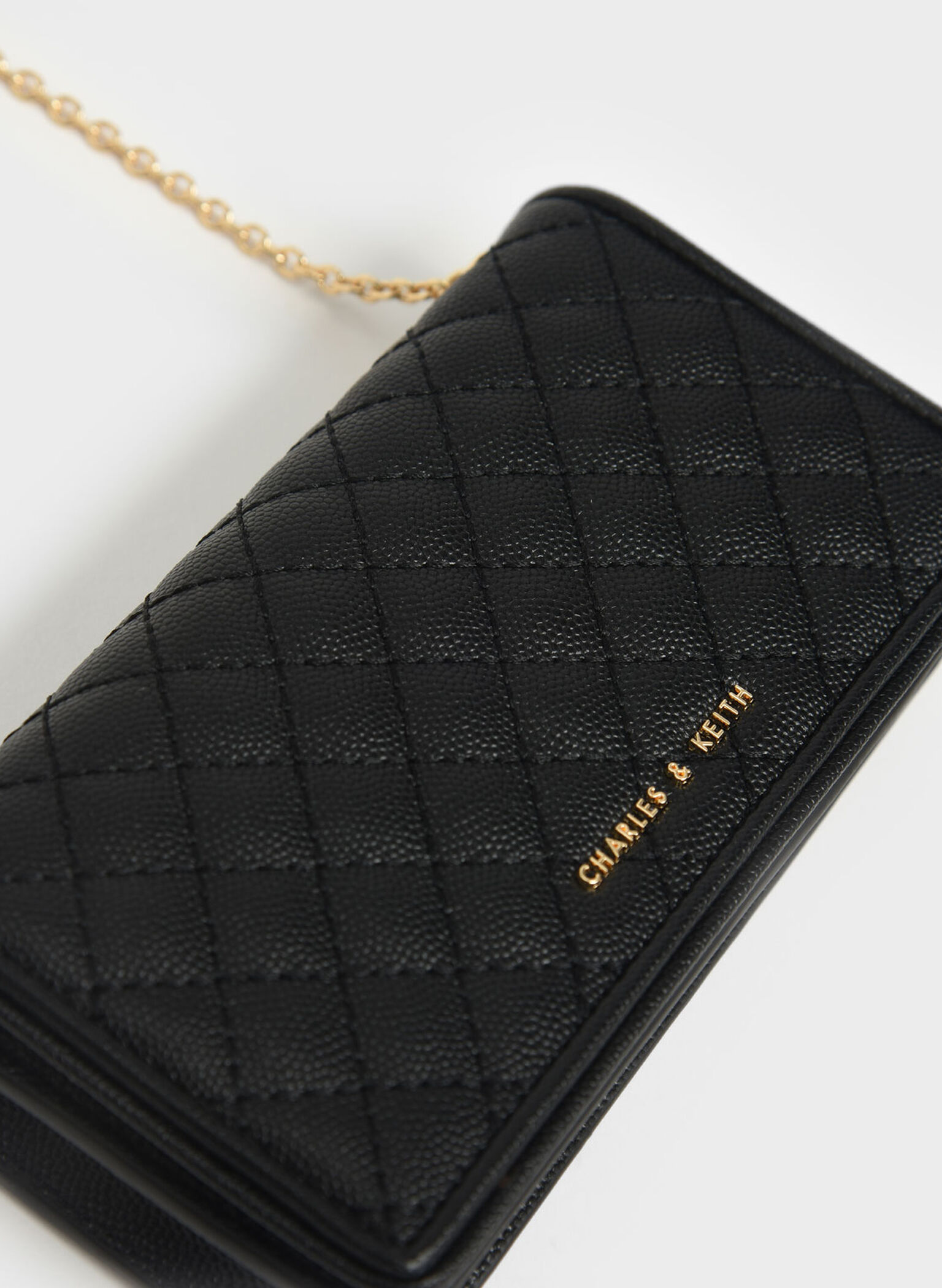 Quilted Pouch, Black, hi-res