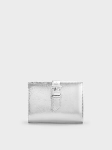 Cartera metalizada Bryna, Plateado, hi-res