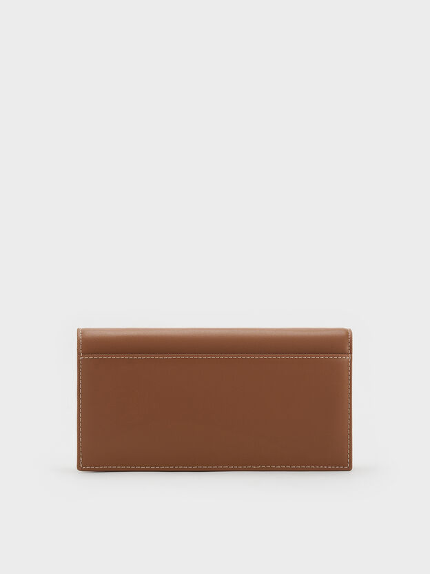 Nasrin Geometric Long Wallet, Chocolate, hi-res