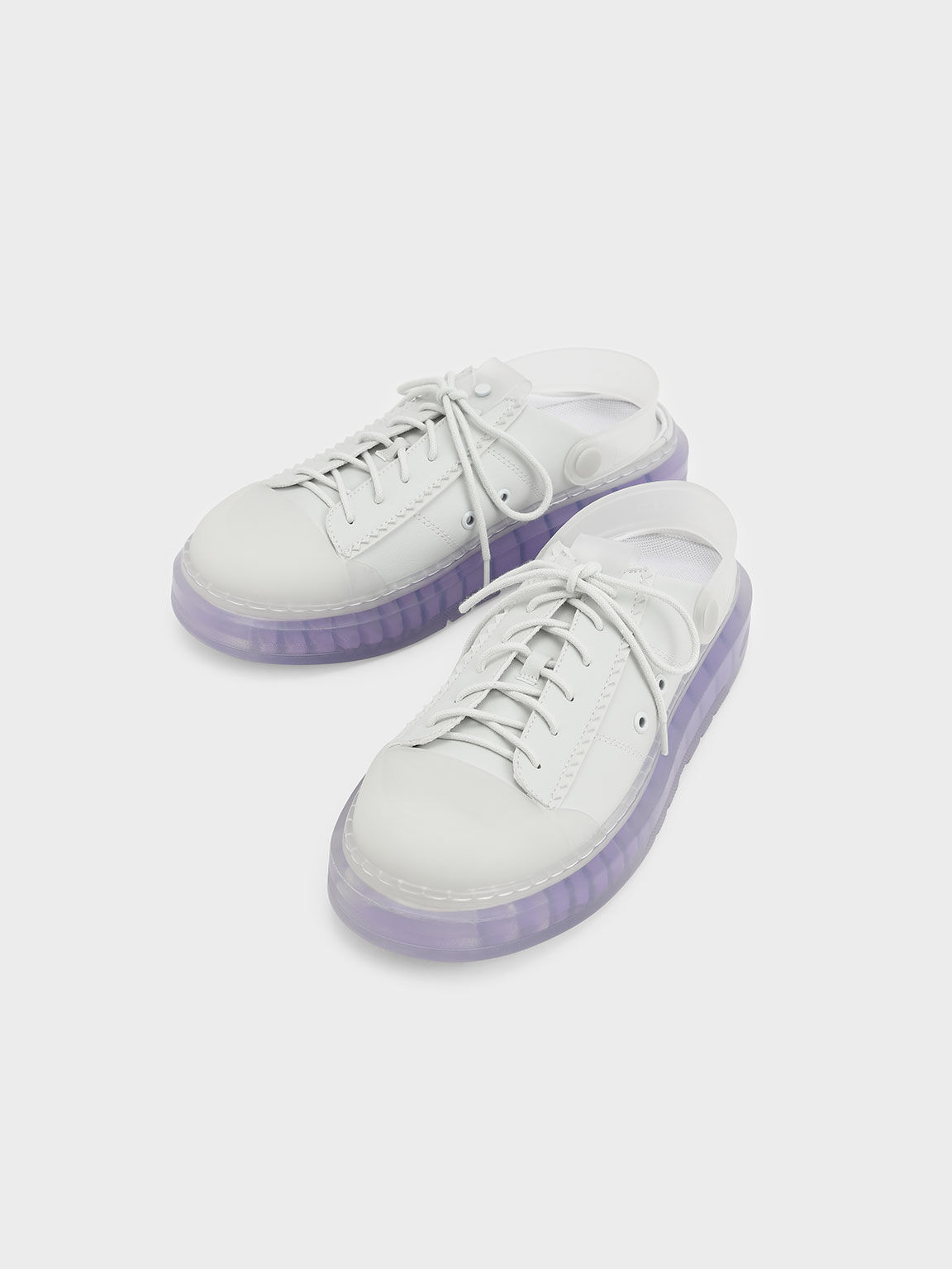 Hart Coloured Translucent Sole Sneaker Mules, Purple, hi-res
