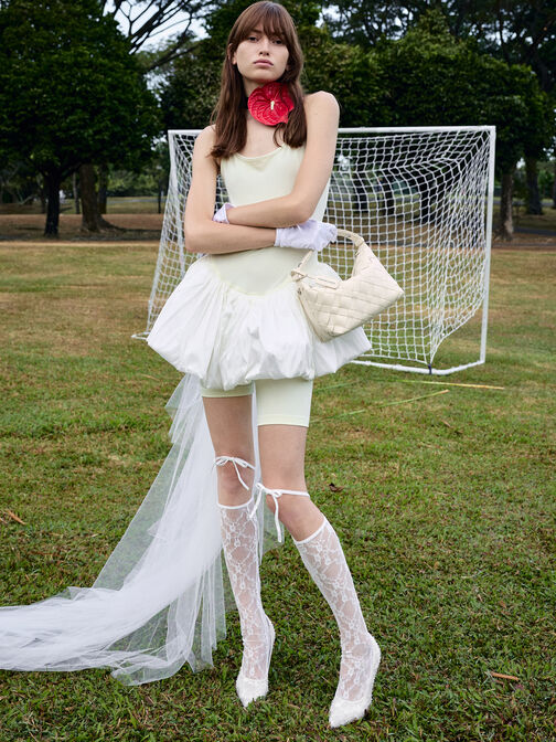 Ivette Woven Shoulder Bag, Cream, hi-res