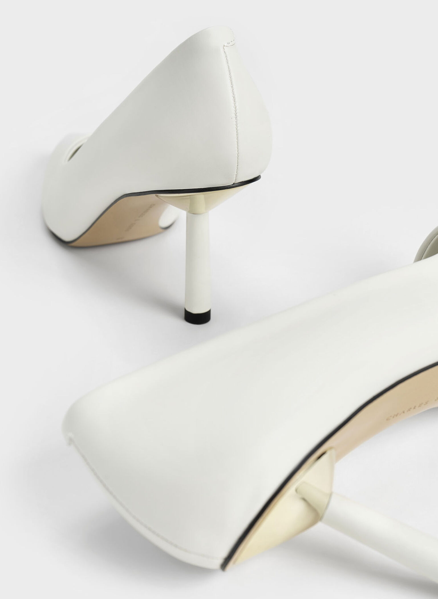 Pointed-Toe Cylindrical Heel Pumps, Chalk, hi-res