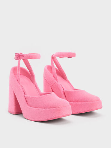 Loey Ankle-Strap Platform Pumps, Pink, hi-res