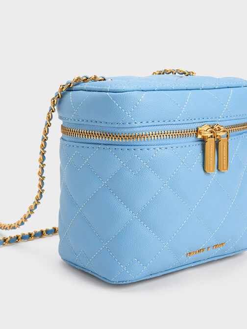 Nezu Quilted Boxy Bag, Light Blue, hi-res