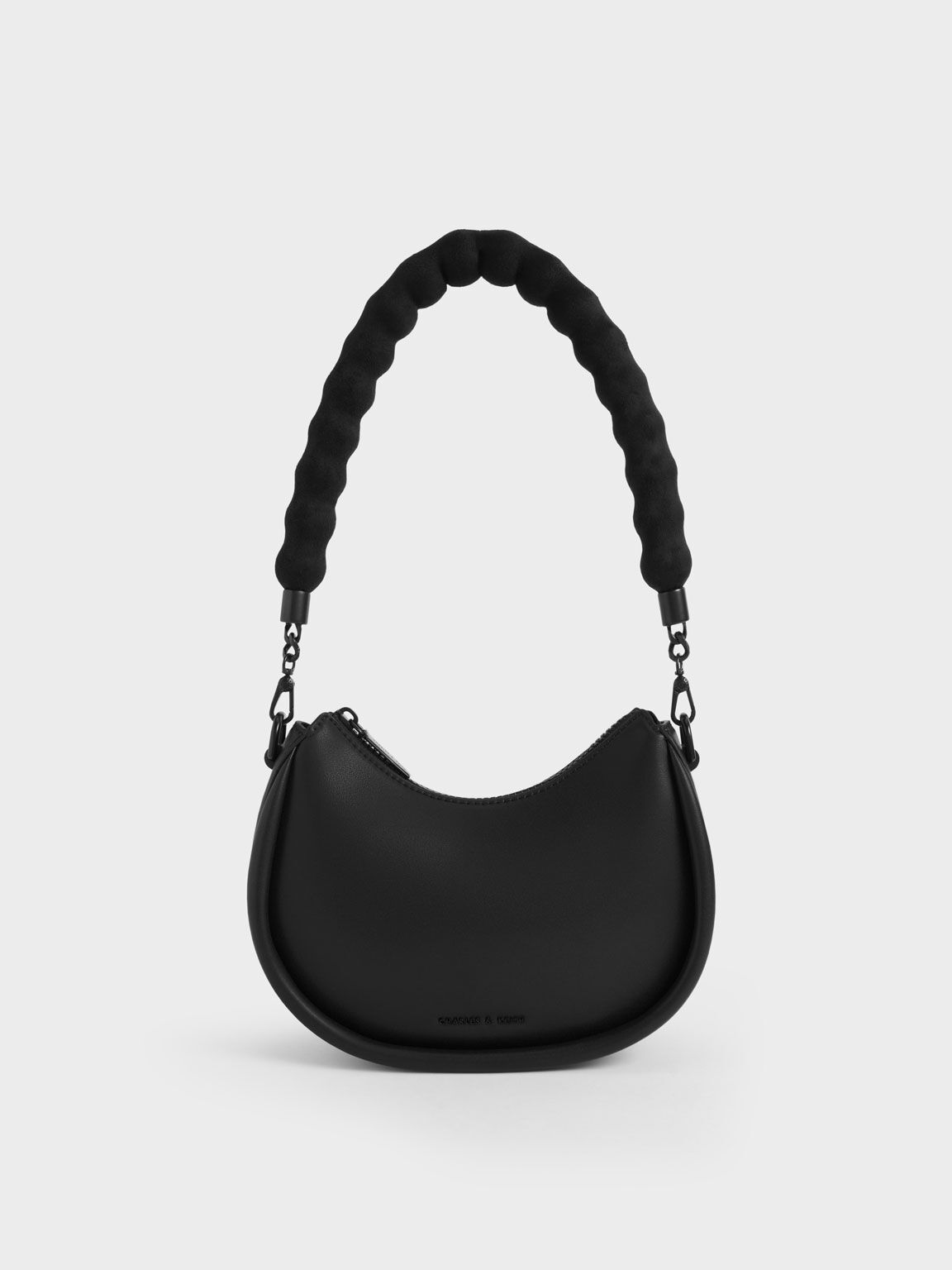 Lana Curved Shoulder Bag - Black
