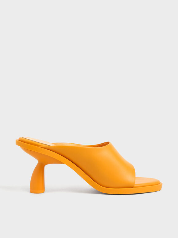 Alma 寬面夾腳高跟拖鞋, 橘色, hi-res
