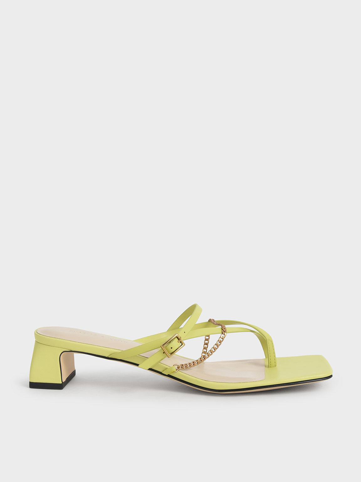 Lime Chain Link Toe Ring Sandals CHARLES KEITH TW