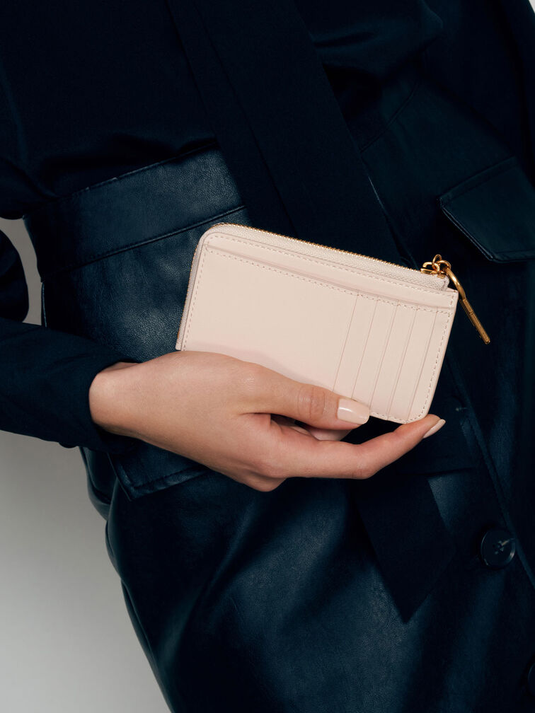Zip-Around Mini Wallet, Light Pink, hi-res