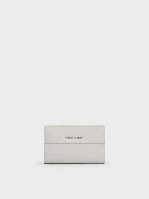 Top Zip Short Wallet, Light Grey, hi-res