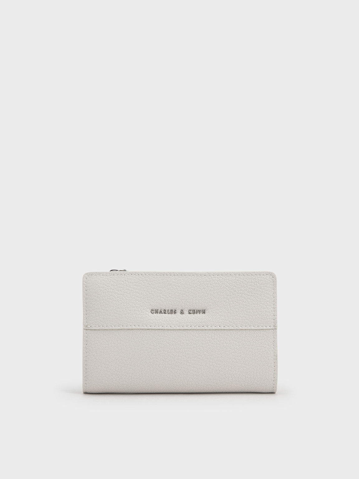 Top Zip Short Wallet, Light Grey, hi-res