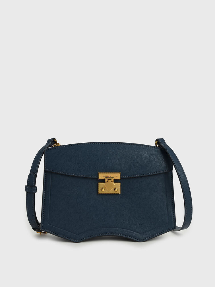 Sculptural Crossbody Bag, Blue, hi-res