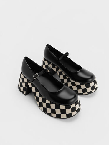 Rubina Checkered Platform Mary Janes, Multi, hi-res