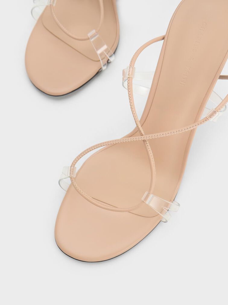 Tie-Around Heeled Sandals, Nude, hi-res