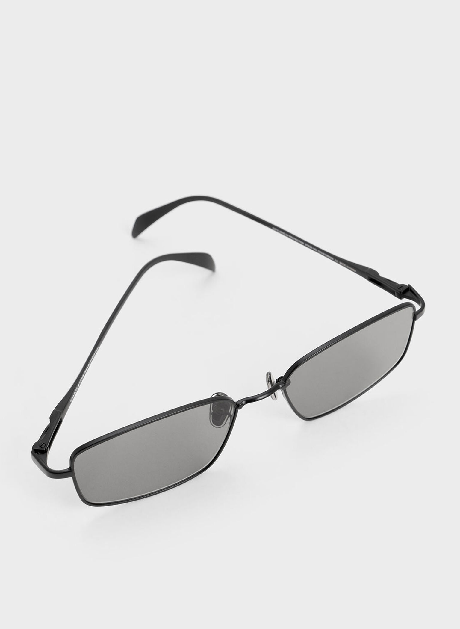 Inara Metallic-Rim Sunglasses, Black, hi-res