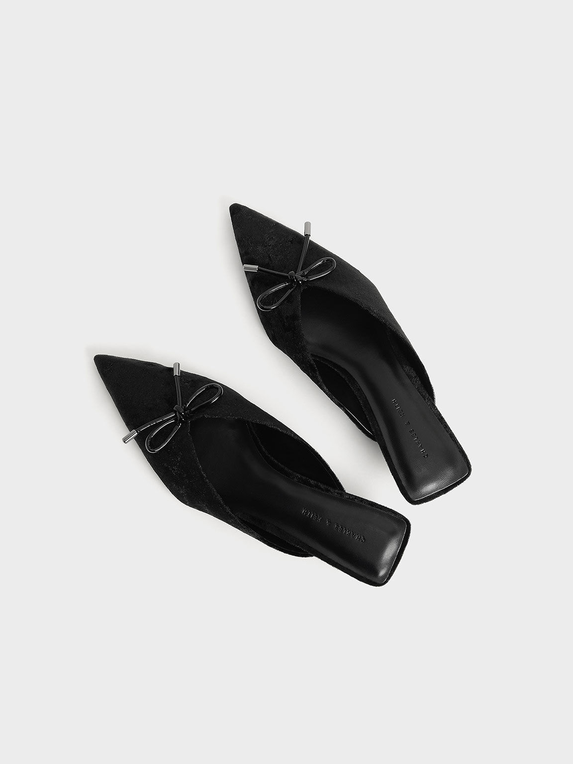 Holiday 2021 Collection: Azalea Velvet Bow-Embellished Mules​, Black, hi-res