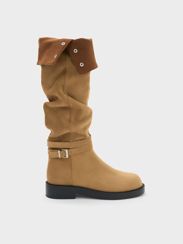 Eilis Faux Suede Thigh-High Boots, Camel, hi-res