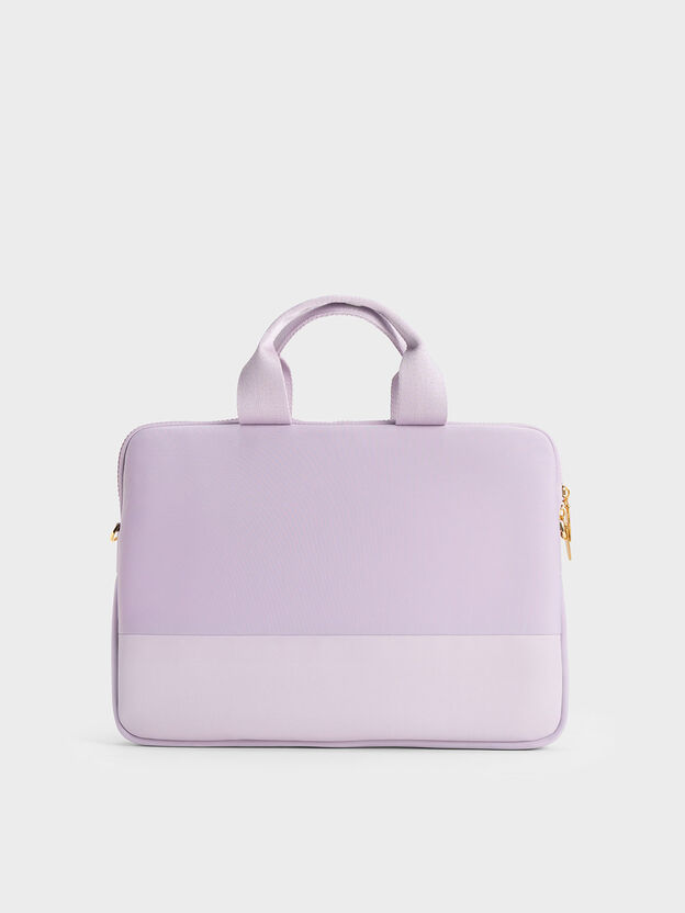 Textured Laptop Bag, Lilac, hi-res