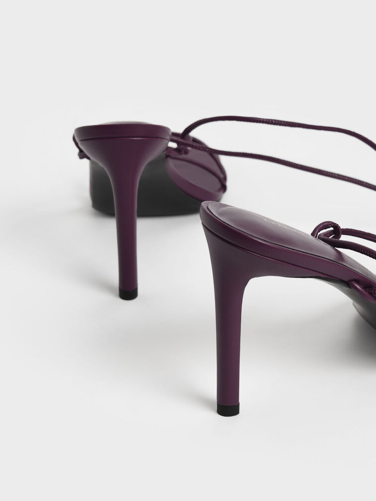 Strappy Tie-Around Stiletto Sandals, Purple, hi-res