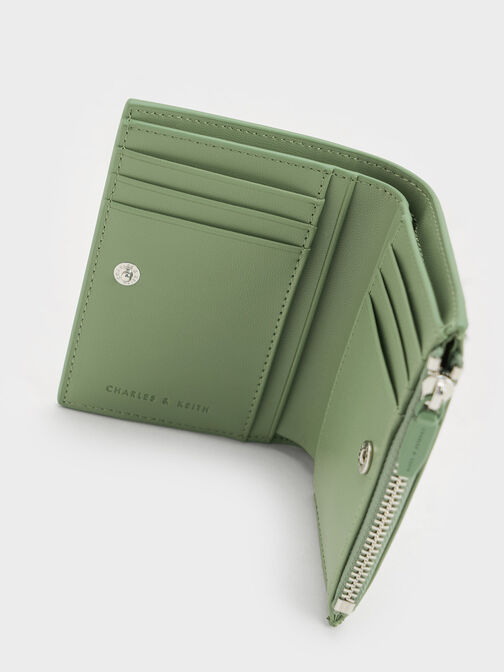 Midori Geometric Top-Zip Wallet, Green, hi-res
