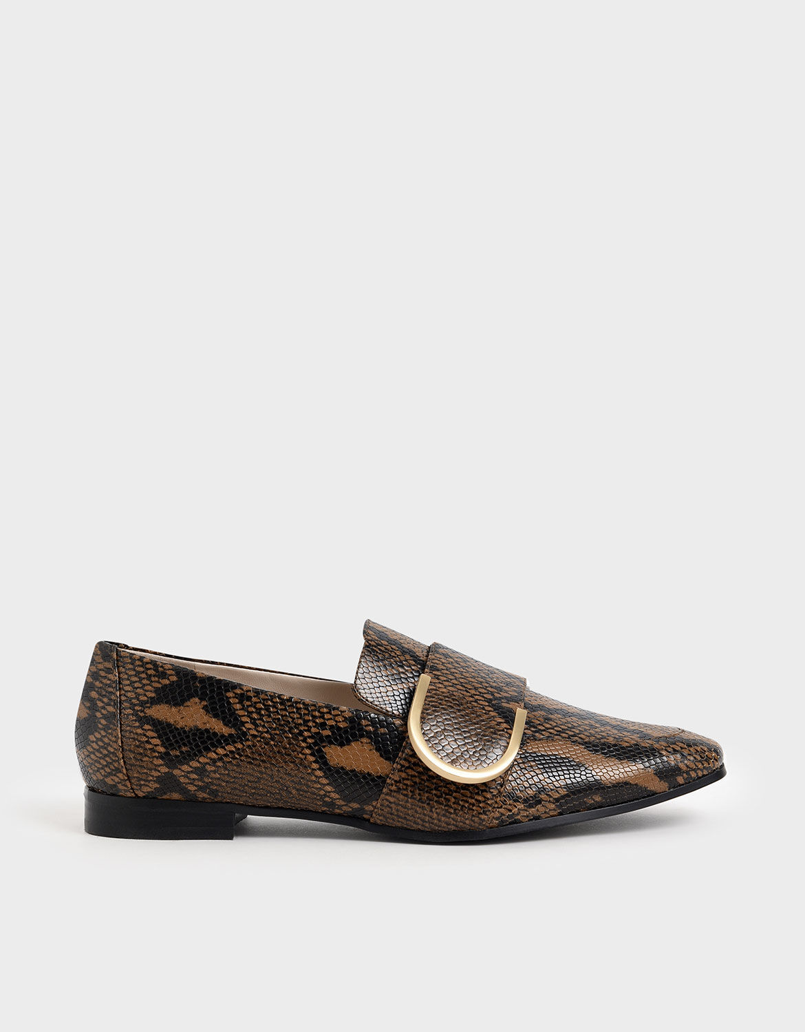 Multi Leather Snake Print Loafers 