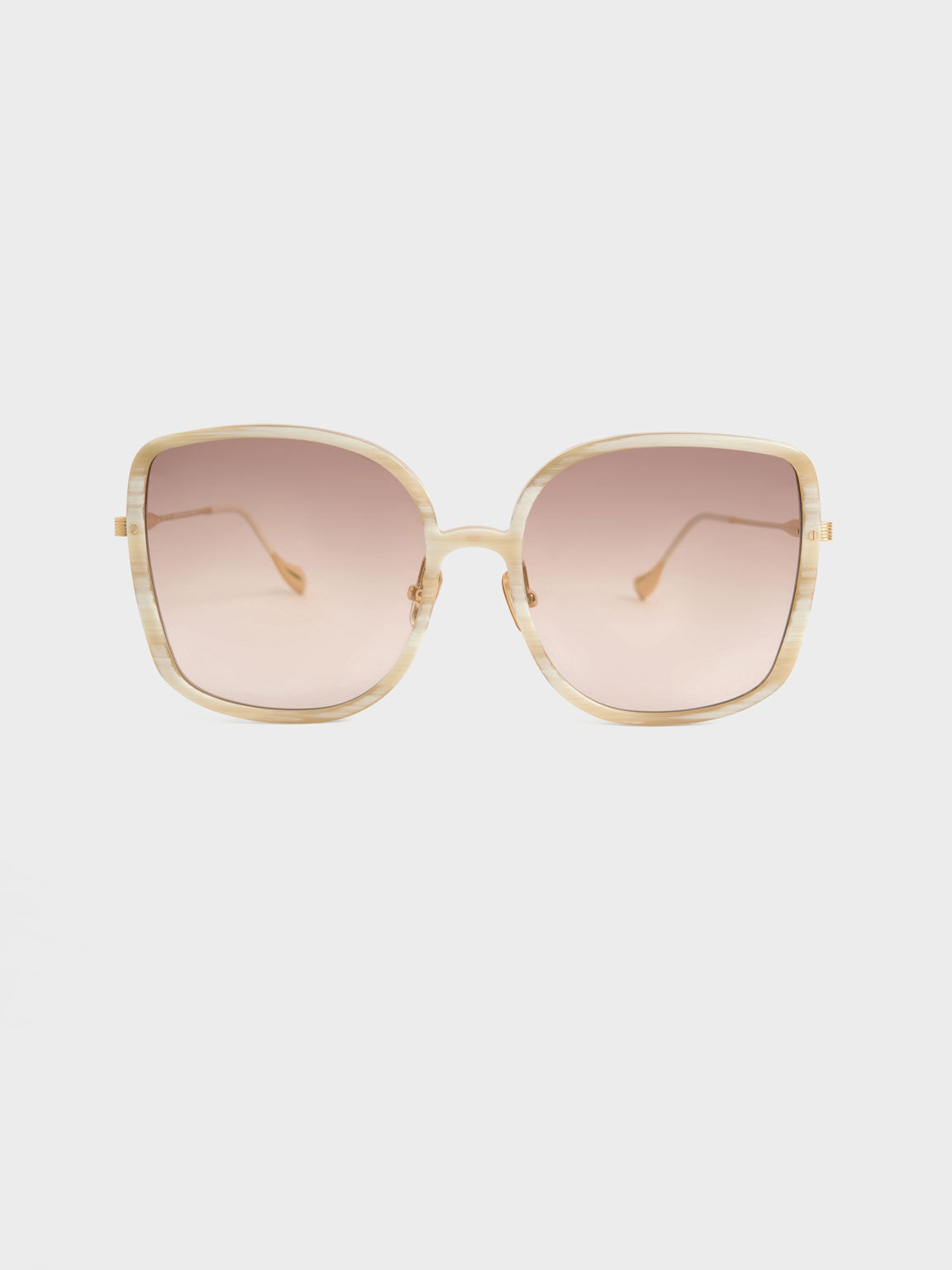 Recycled Acetate Oversized Square Sunglasses, Cream, hi-res