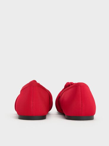 Clover-Knot Mary Jane Flats, Red, hi-res