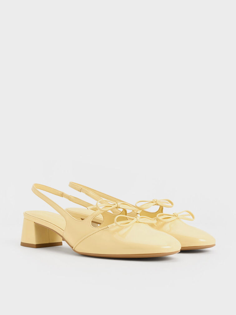 Dorri Double-Bow Slingback Pumps, Butter, hi-res