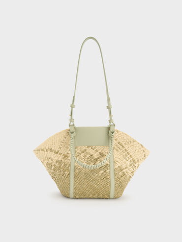 Shalia Raffia Basket Bag, Matcha Green, hi-res