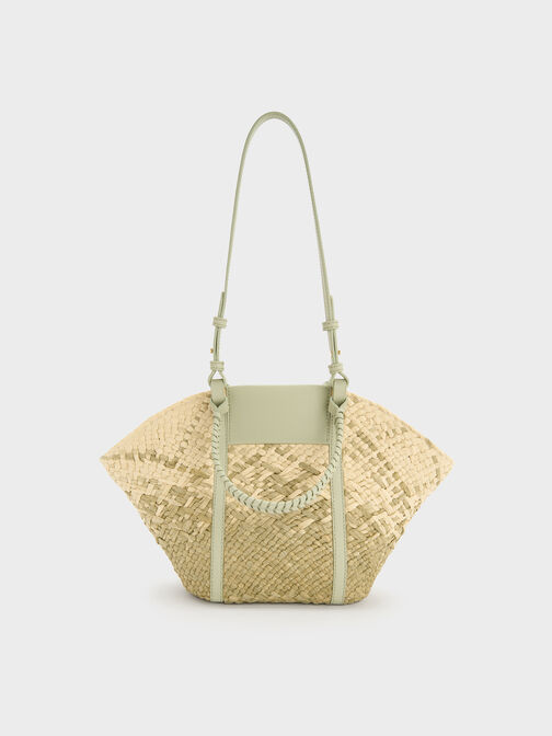 Shalia Raffia Basket Bag, Matcha Green, hi-res