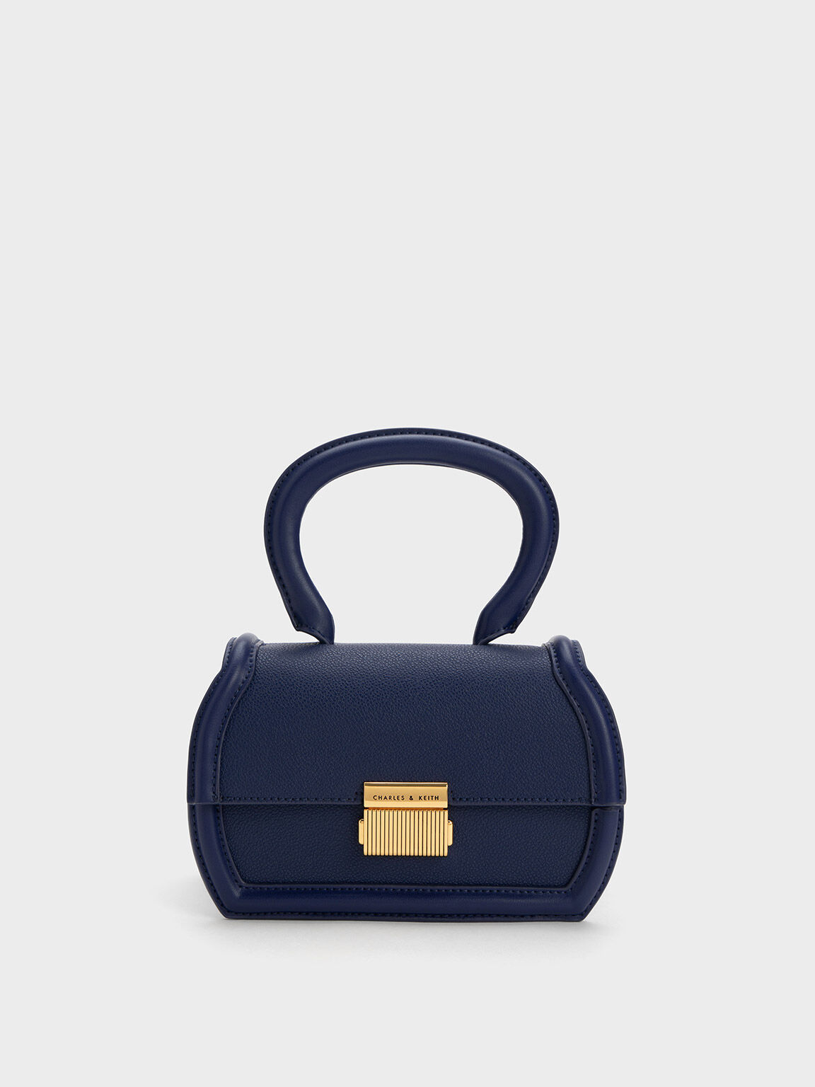 Small navy outlet handbag with handles