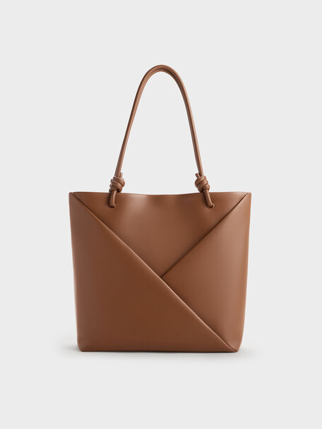 Bolsa Tote Geom&eacute;trica Midori, Chocolate, hi-res
