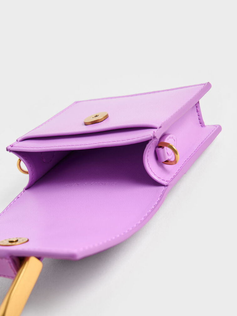 Gabine Chain-Link Card Holder, Violet, hi-res