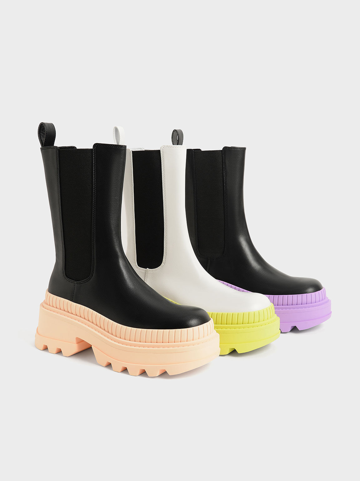 Rhys Coloured Sole Chelsea Boots​, Pink, hi-res
