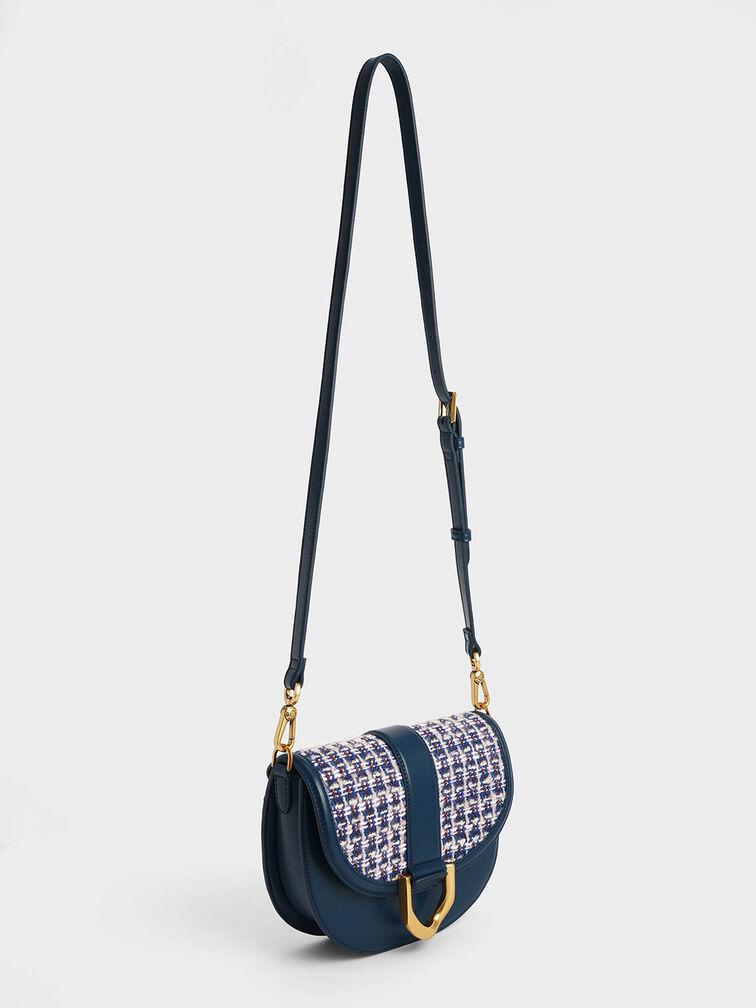 Navy Gabine Saddle Bag - CHARLES & KEITH US