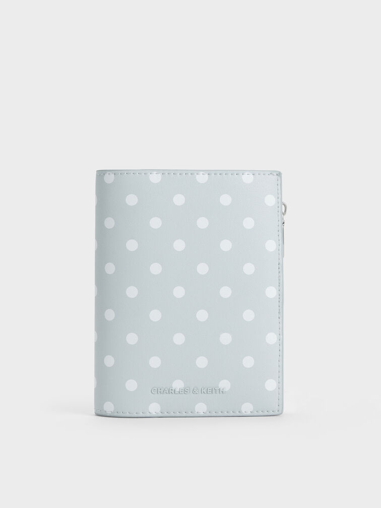 Noelle Polka-Dot Passport Holder, Sea Salt Blue, hi-res
