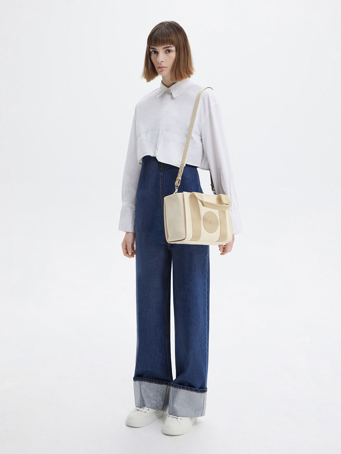Charles and keith sales canvas tote bag
